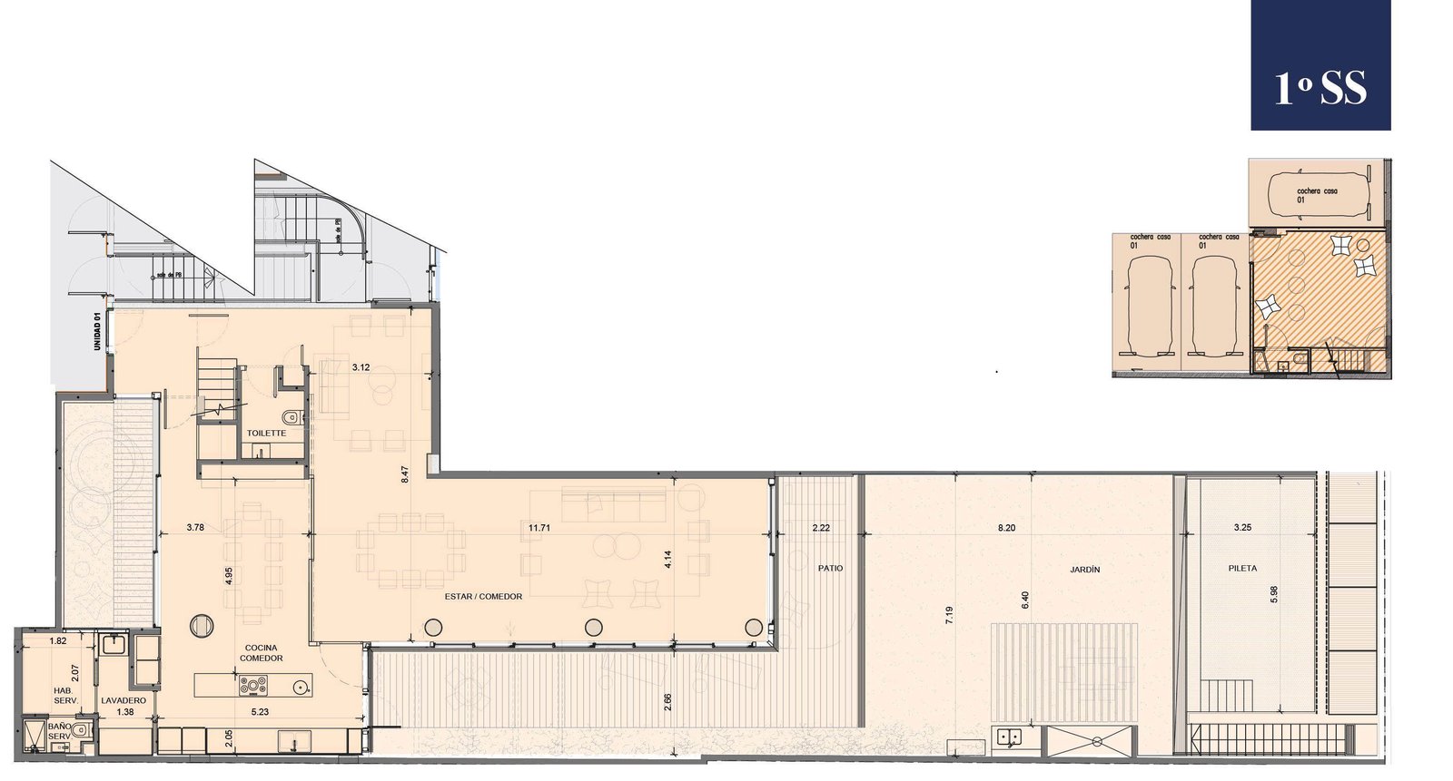 Planta baja de la unidad TH01